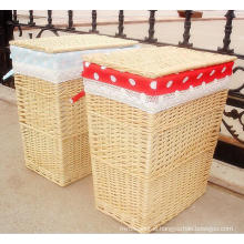 (BC-ST1097) High Quality Handmade Willow Laundry Basket with Cover